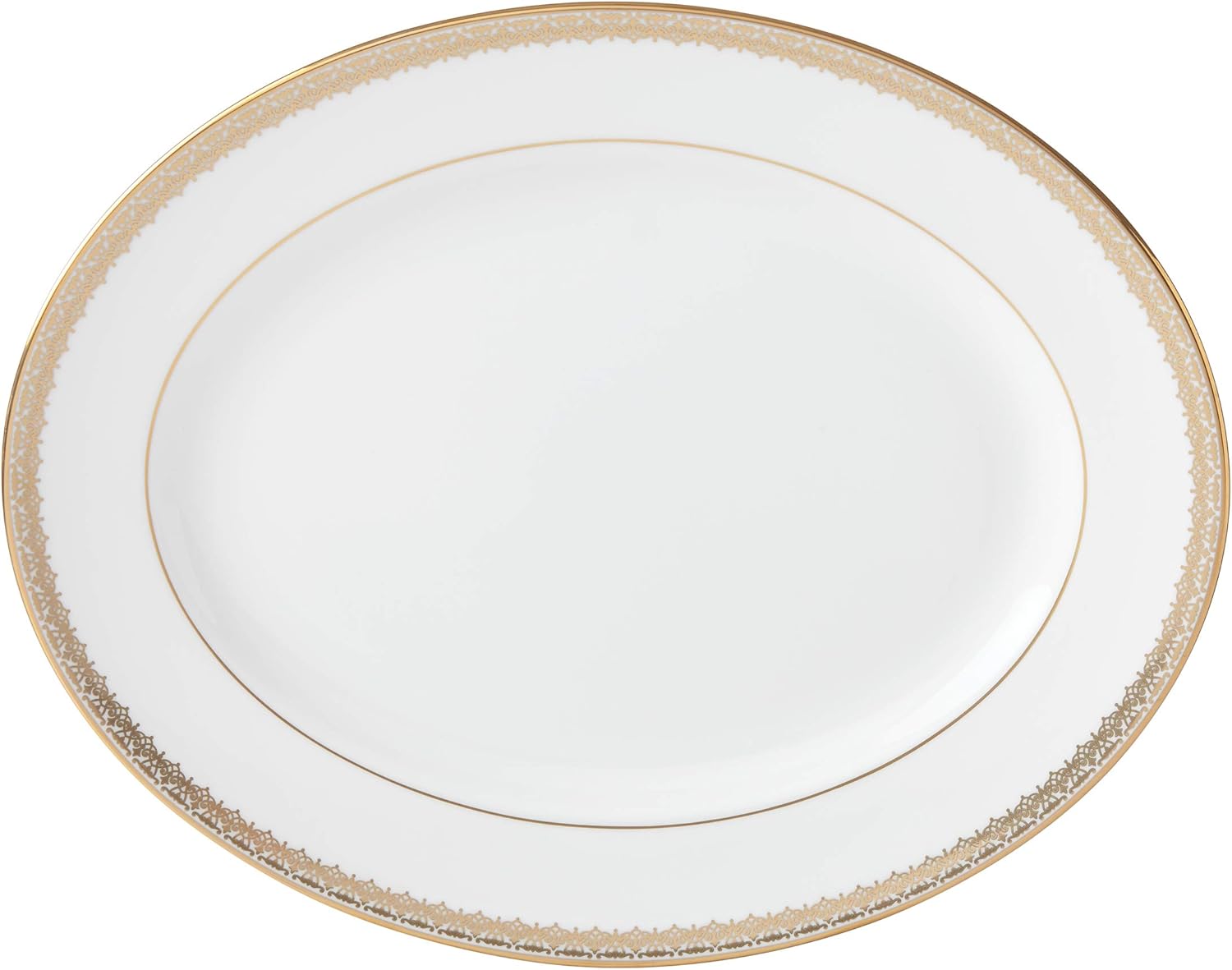 Lenox Lace Couture Gold Serving Bowl, 2.60 LB, White