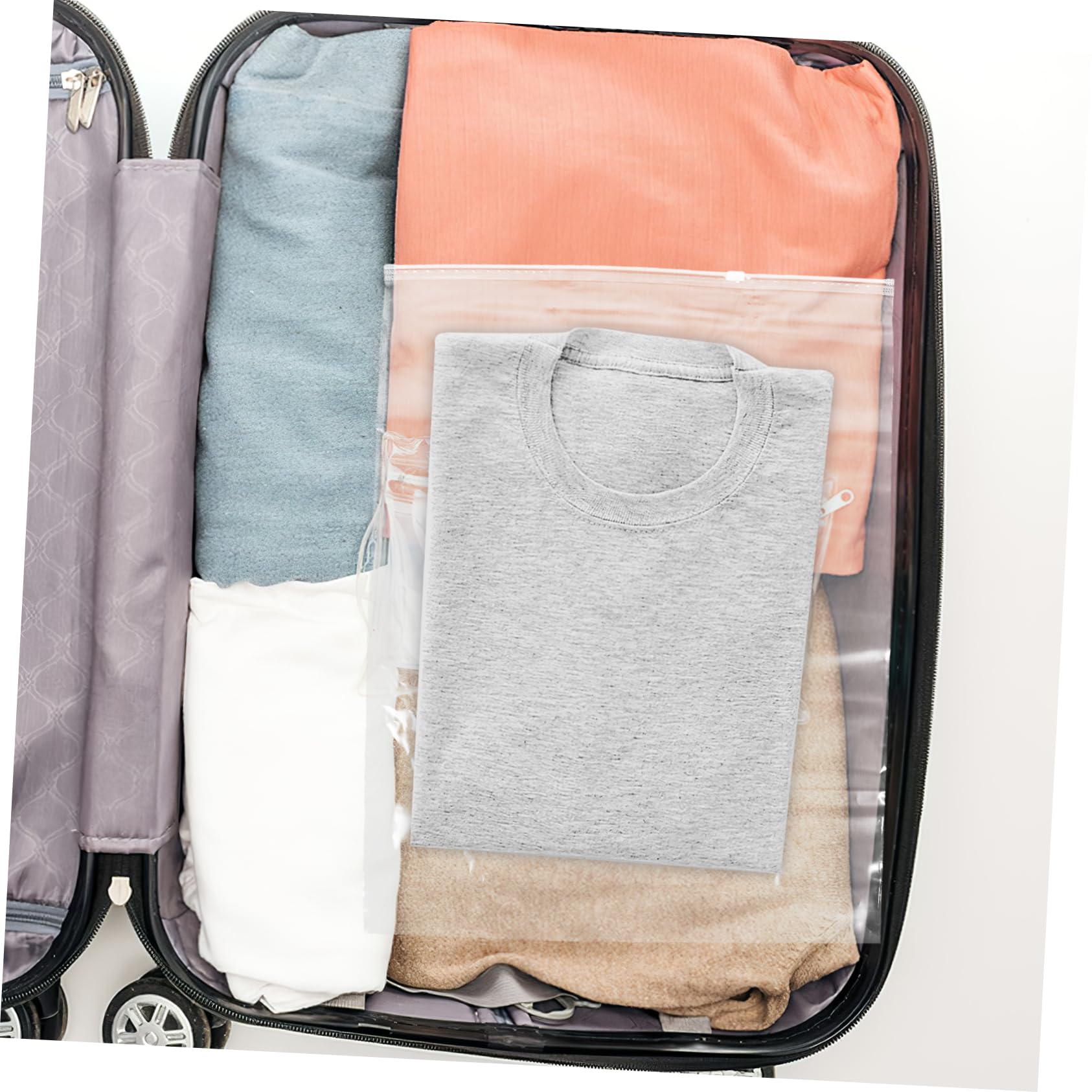 LIFKOME 50pezzi Sacchetti Cerniera Per Di Sacchetti Trasparenti Richiudibili Organizer Per Magliette e Camicie Impermeabili e Anti-polvere Per Viaggi e Organizzazione Del Guardaroba