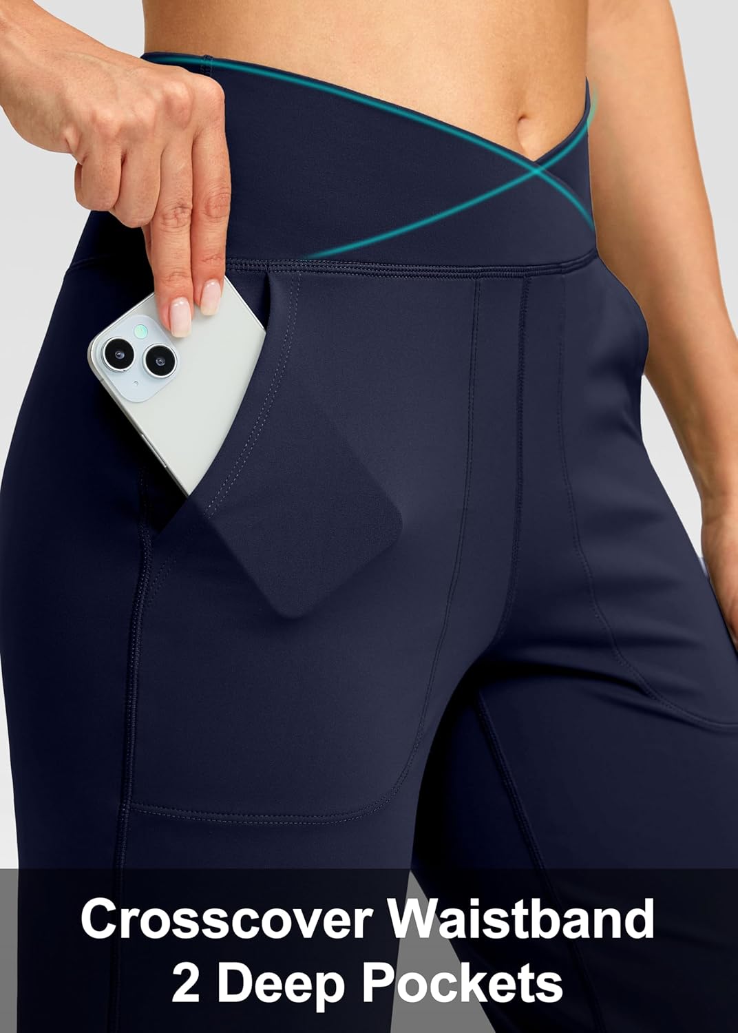 Soothfeel Wide Leg Pants Woman Yoga Pants with Pocket Crosscover High Waist Stretch Work Lounge Casual Dress Sweatpants - Image 5