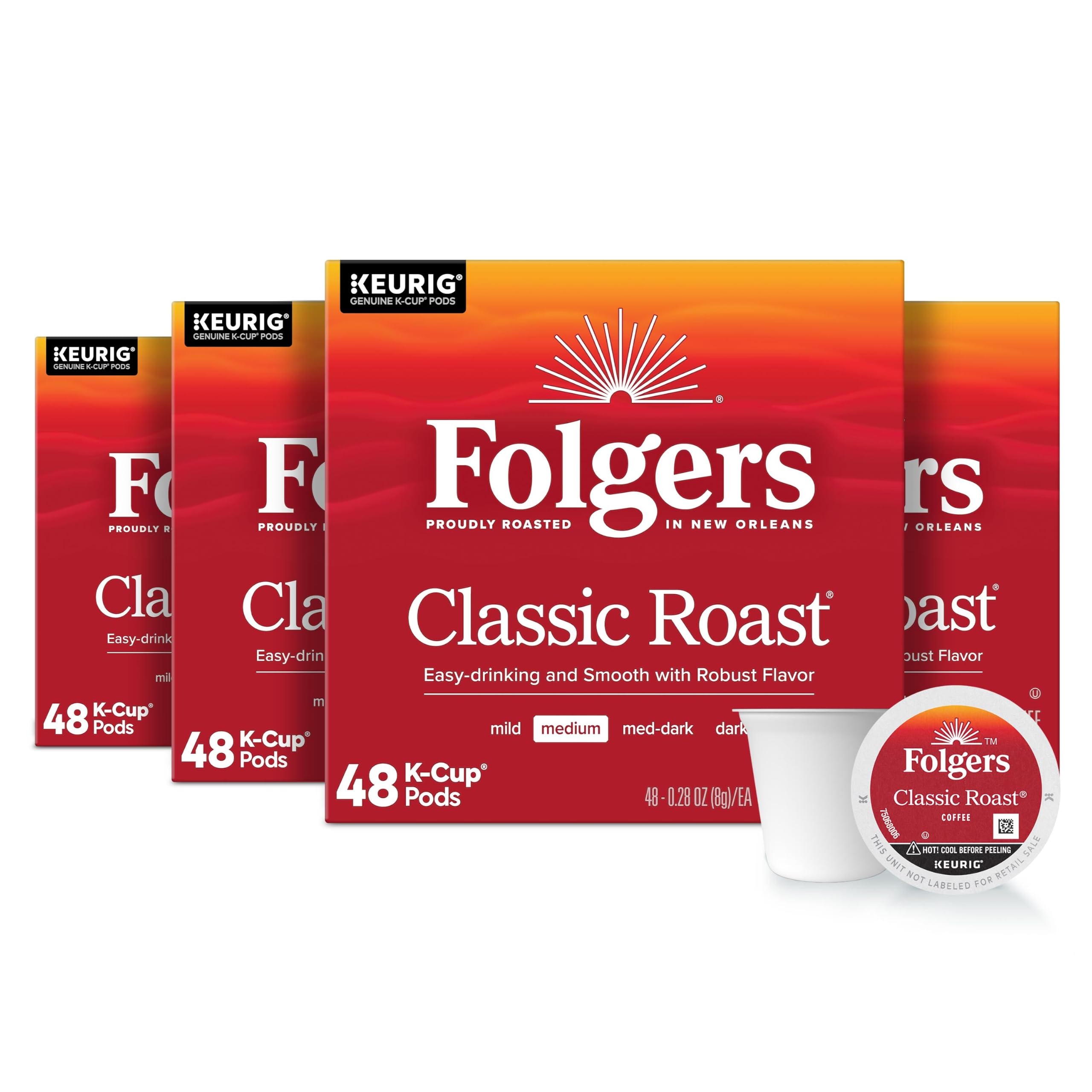 Classic Roast Coffee, Medium Roast, Keurig K-Cup Pods, 192 Count