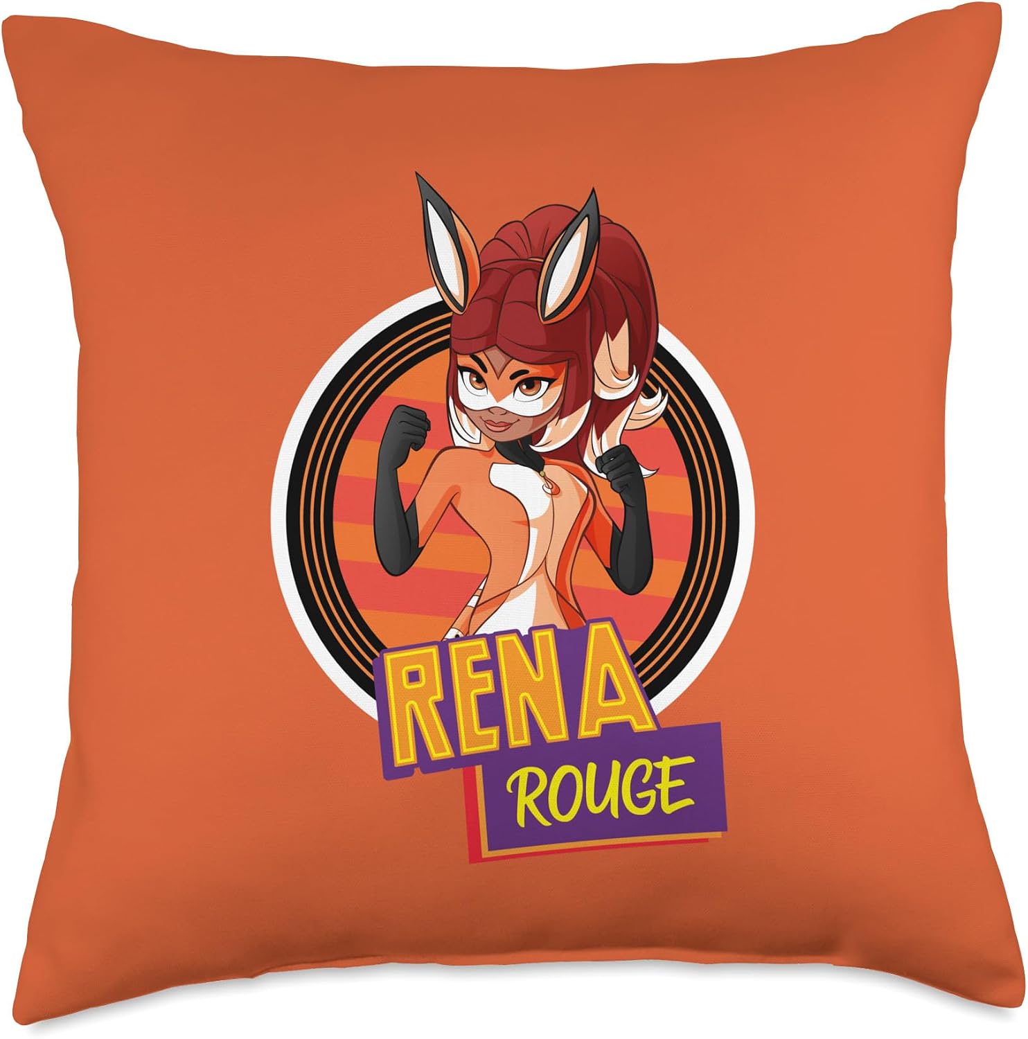 Miraculous Ladybug Orange Collection Rena Rouge badge Throw Pillow