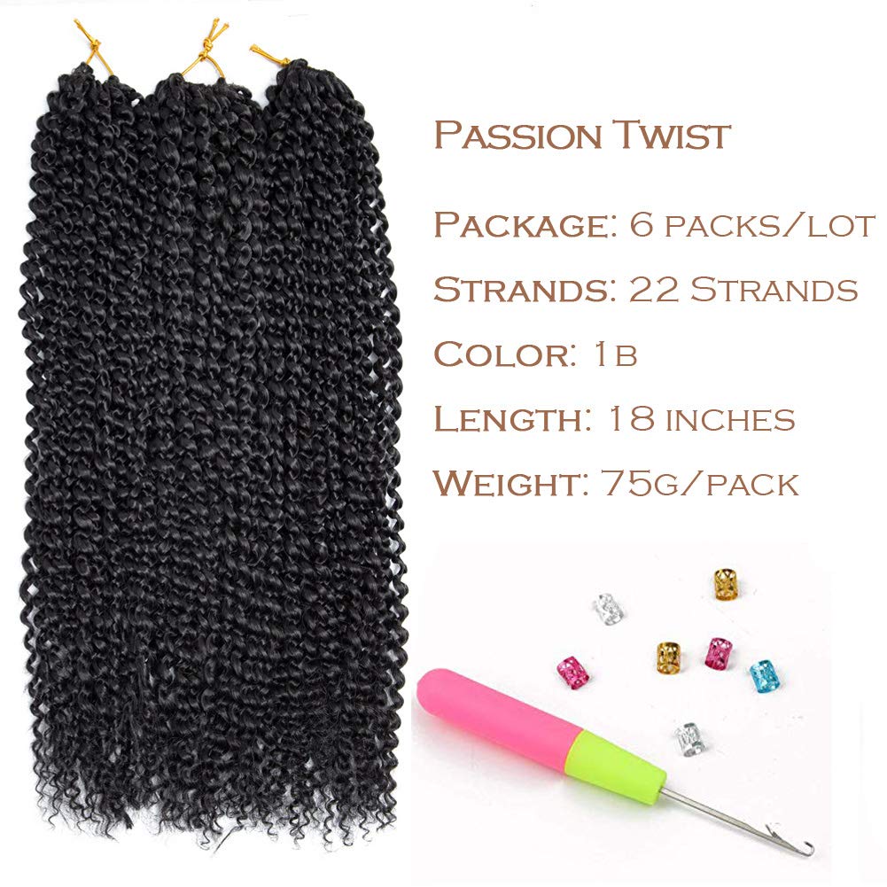 Passion Twist Crochet Hair 18 inches Butterfly Locs Water Wave Crochet