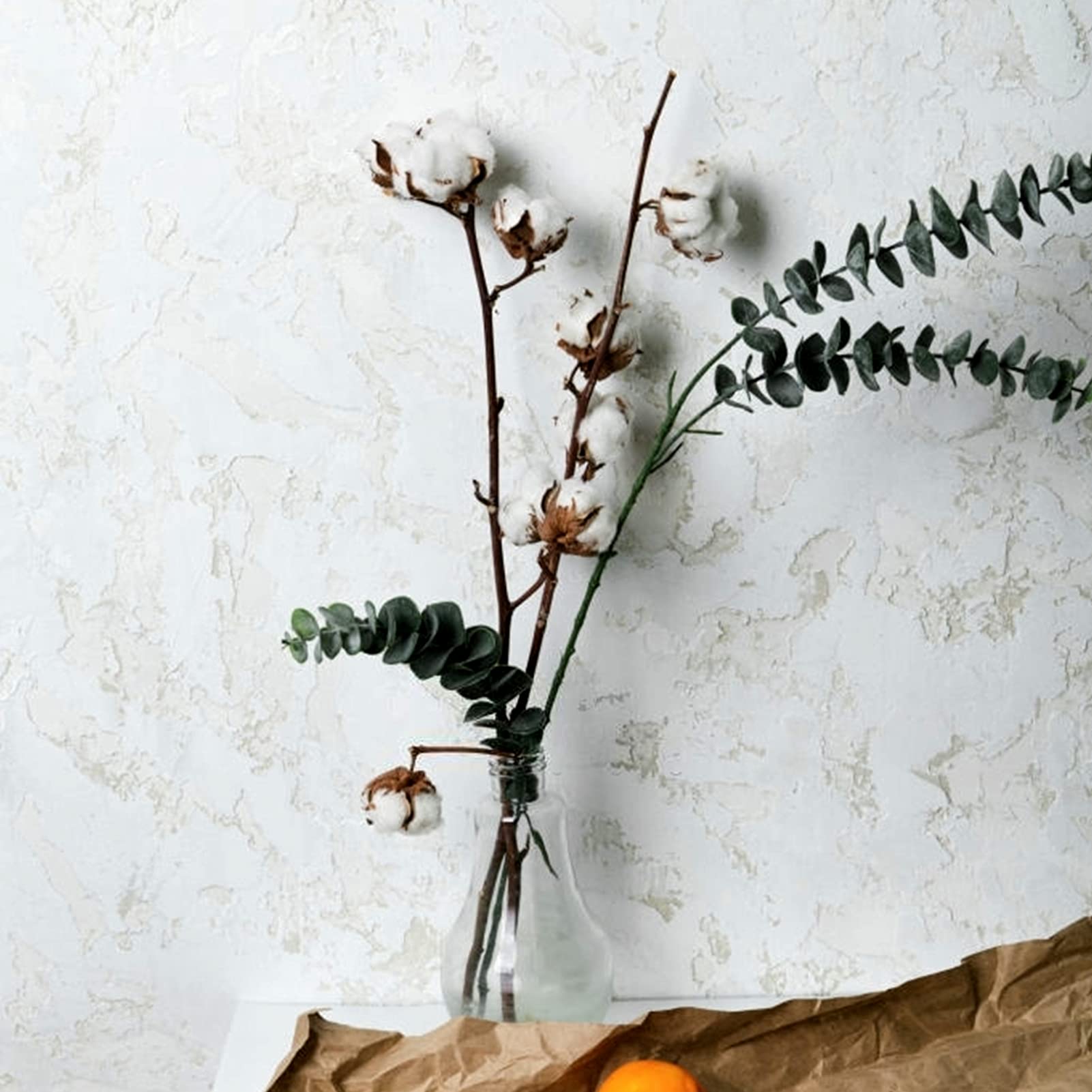 10 Steli E 5 Teste Di Fiori Di Cotone Secchi - Decorazioni Naturali Per Vasi, Bouquet Fai Da Te, Casa