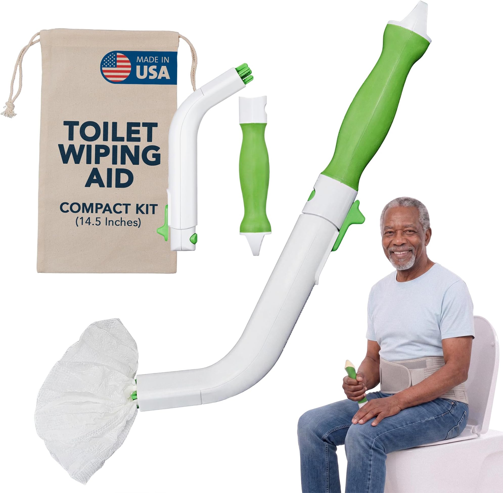 FreedomWand Compact Kit 14.5 Inches, Toilet Aid, Reacher tool for Seniors
