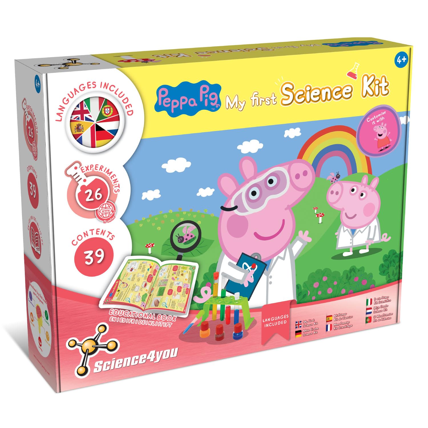 Science4you Peppa Pig My First Science Kit for Kids - 26 Science Experiments for Kid: Giant Bubbles and Seeds Growing Kits, Stem Peppa Pig Toys, Learning Games Gift for Boys and Girls 4 5 6+ Years Old