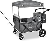 FableKids Follower Wagon Leo X4Plus with Roof | Foldable Transport Trolley | Loadable up to 20 kg per seat | 4X 5-point Belt | 360° Off Road Wheels | Foot Brake | Oxford 600D | Ventilation Grid - 1