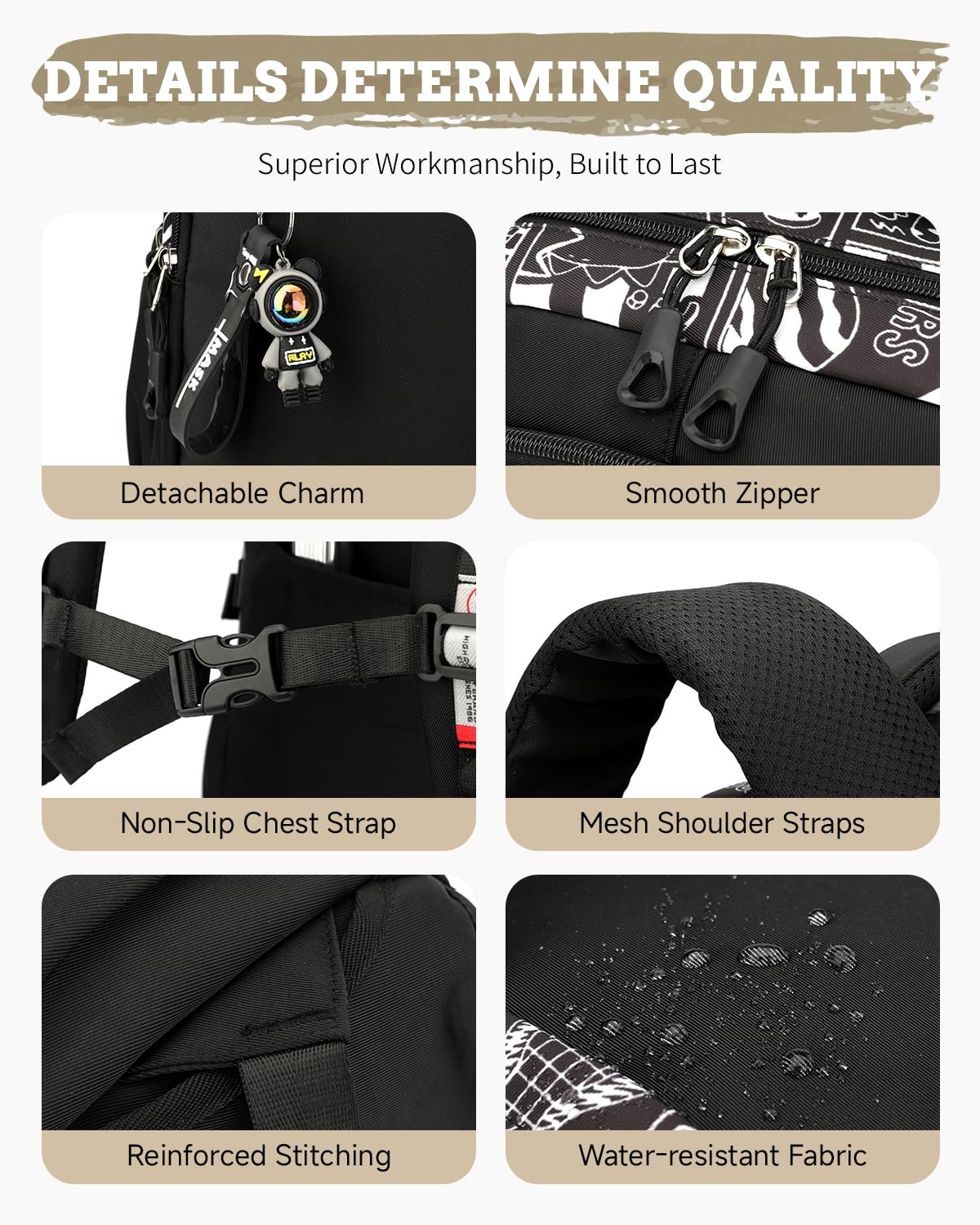 Zaino con Ruote per Ragazzi Adolescenti, 26L Zaini Scuola Trolley Media e Superiore Staccabile, Zaino Ragazzo Impermeabile Nero Graffiti-Daypack da Viaggio con Carrello