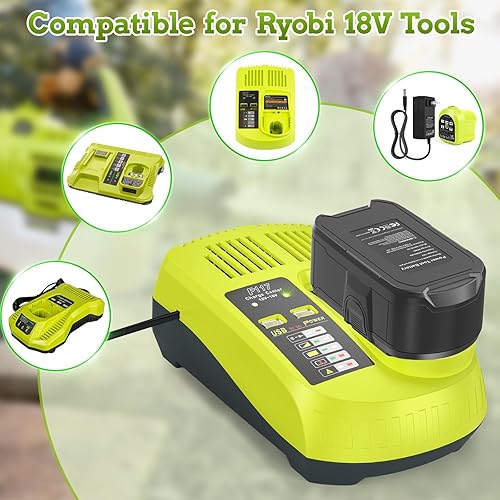 Miniatura 6 de Paquete de 6 baterías de litio de 6.0Ah 18V de repuesto para RYOBI RB18L50 P108 P102 P104 de alta capacidad con indicador LED