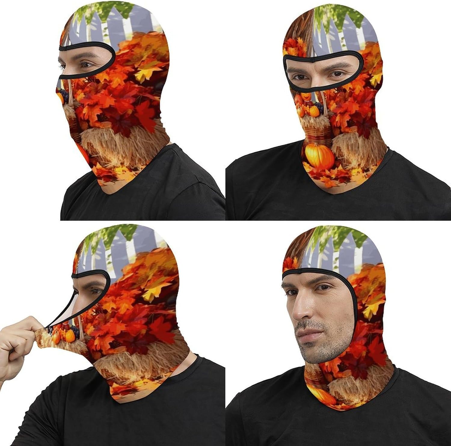 Autumn Thanksgiving Balaclava Ski Mask for Men Women Windproof Warmth Neck Gaiter Full Face Cover Neck Warmer Full Face Mask Motorcycle Cold Winter Scarf for Skiing Outdoor Sports