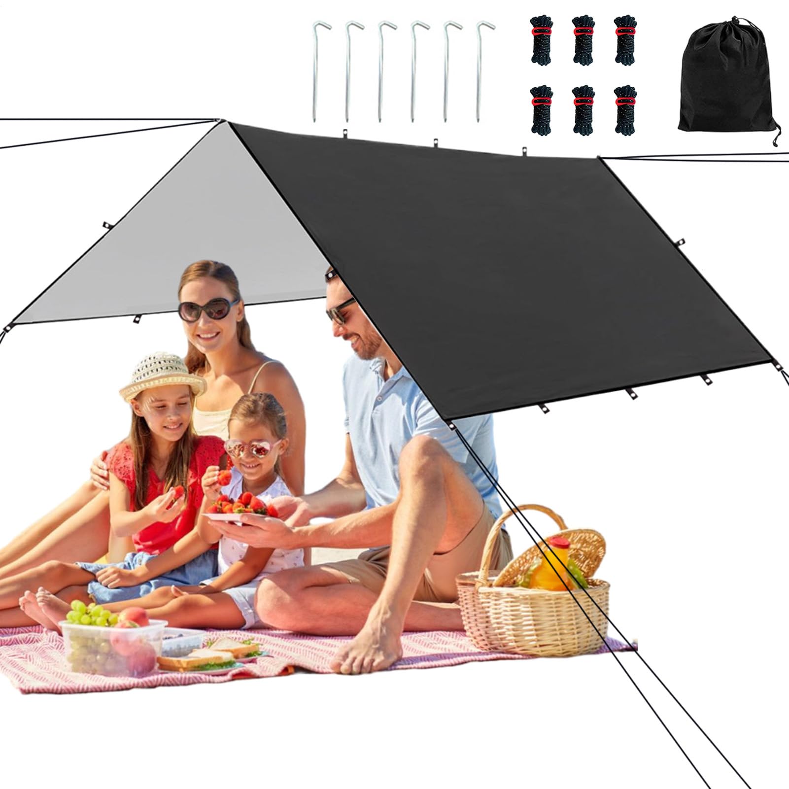 Telone Da Campeggio Copertura Viaggio | Telo Leggero Resistente alle Intemperie per Escursionismo, Sopravvivenza, Picnic e Attività Outdoor