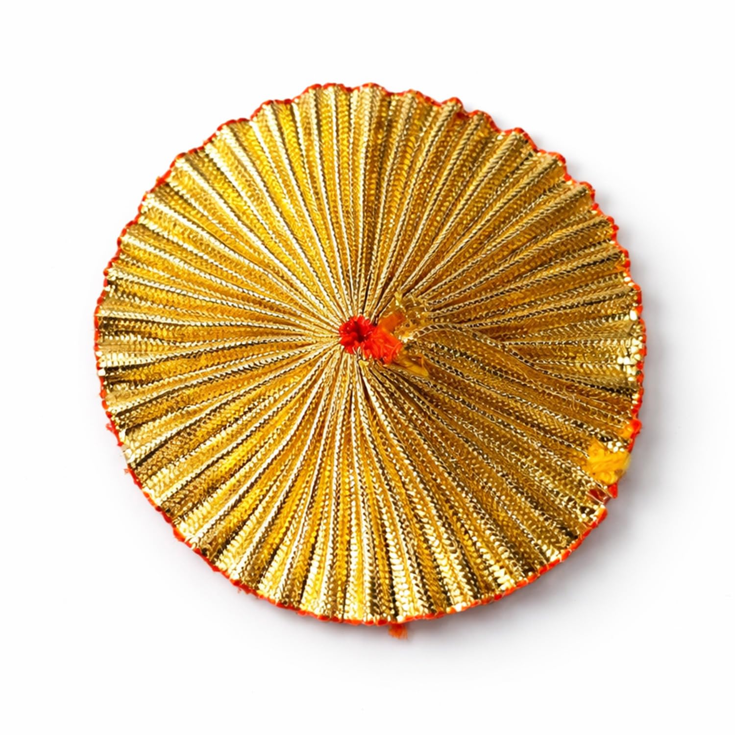 Golden Gota Patti Patch for Craft & Decoration | Round Rajasthani Gota Lace Applique for Embroidery, Diya Base, Tealight Holder, Rakhi, Earrings & Festive Decor-image-14