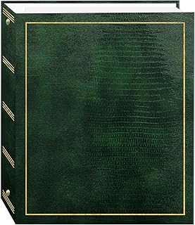 Magnetic Self-Stick 3-Ring Photo Album 100 Pages (50 Sheets), Hunter Green