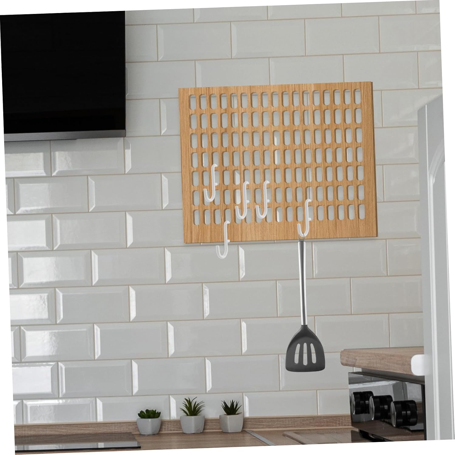 Luxshiny Adjustable Partition Storage Rack 5pcs Pegboard Hooks for Wall Utility Hanger