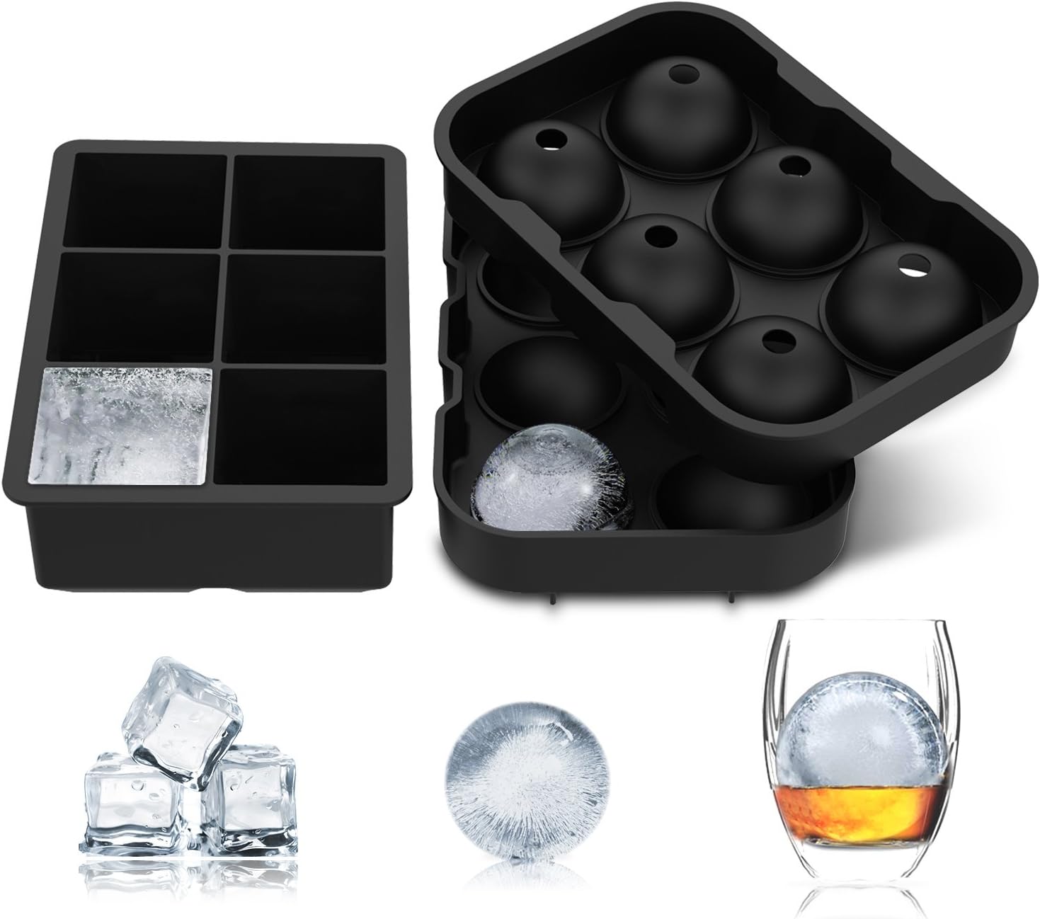 Eiswürfelbehälter Eisballform Große Eiswürfel- LUCKEA Eiswürfel ... Eiswürfelbehälter Eisballform Große Eiswürfel- LUCKEA Eiswürfel ...