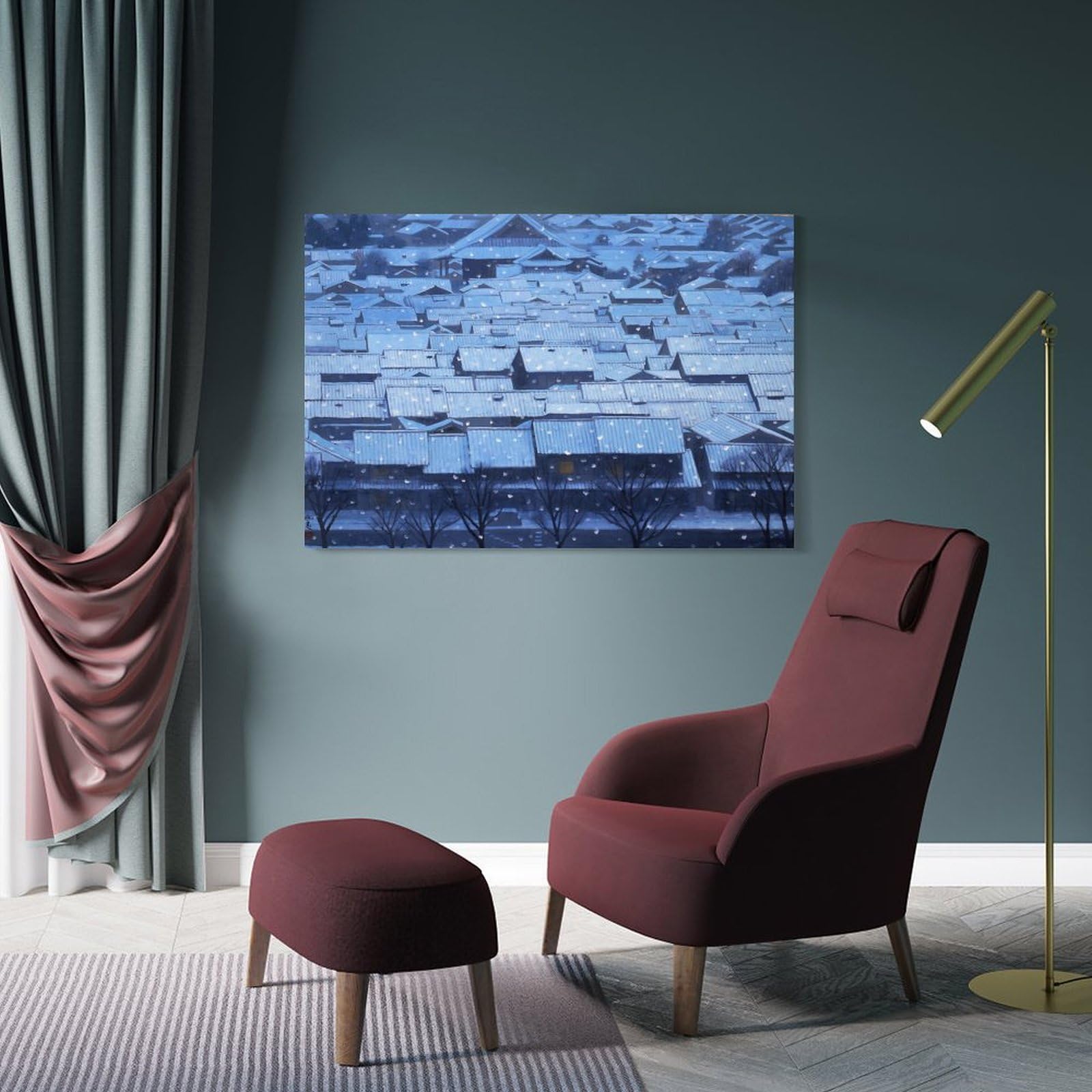 Amazon.co.jp: 東山魁夷「年暮る」風景画有名画家、版画家、作家アール