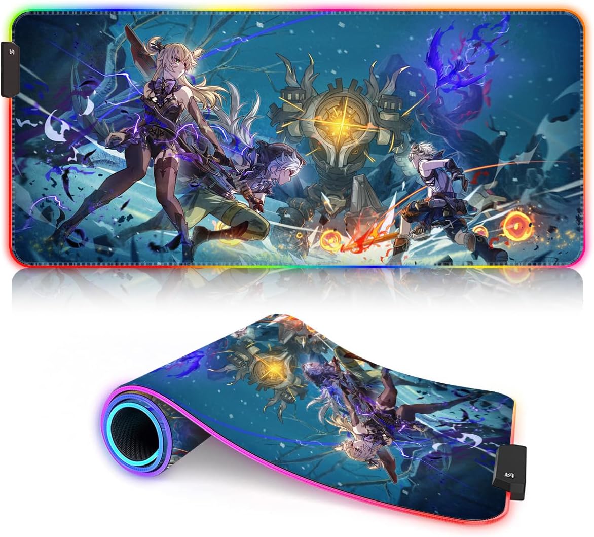 DEHUA XXL Tappetino Tastiera LED Genshin Impact RGB Esteso Tappetino