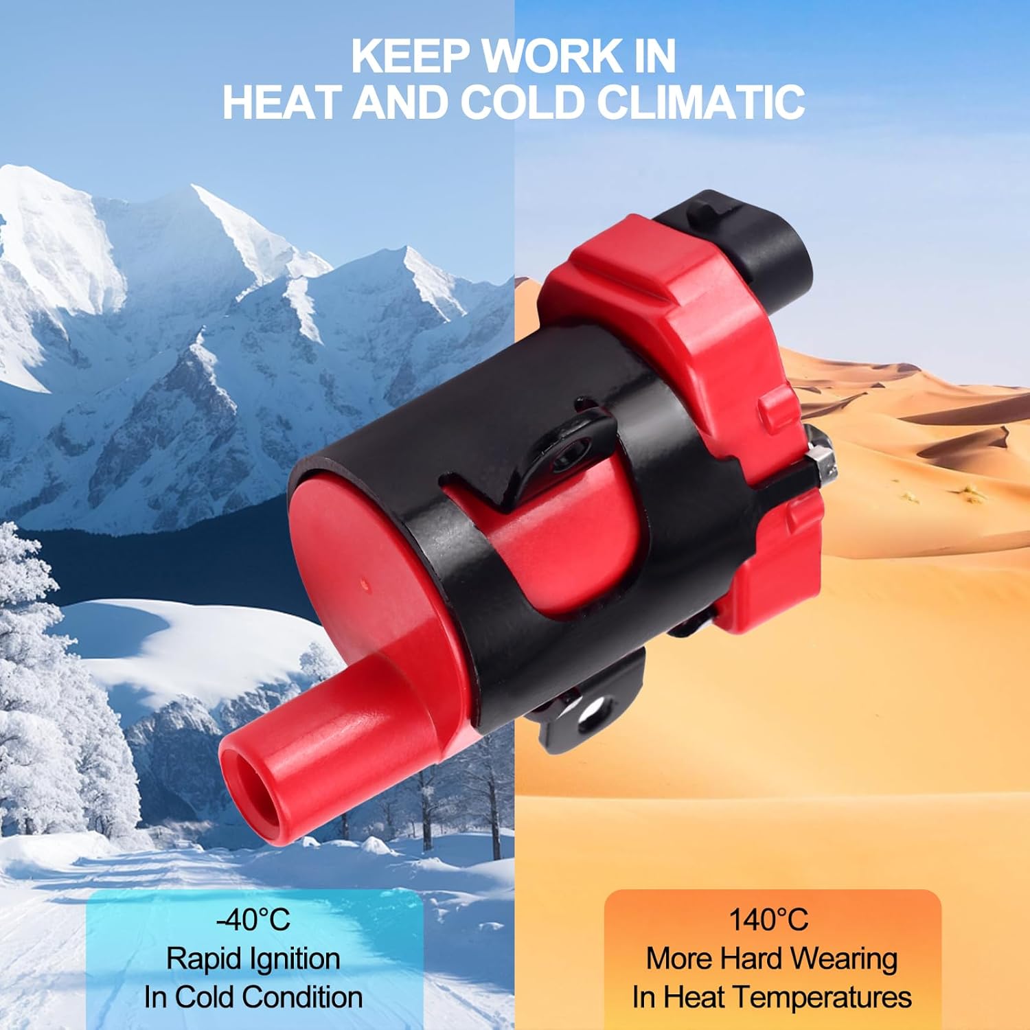 Ignition Coil Pack and Spark Plugs Wires Set for Chevy Avalanche Express Suburban Silverado SSR Tahoe Trailblazer EXT, for GMC Envoy Savana Sierra Yukon, for Cadillac Escalade ESV EXT, UF262 8Pcs