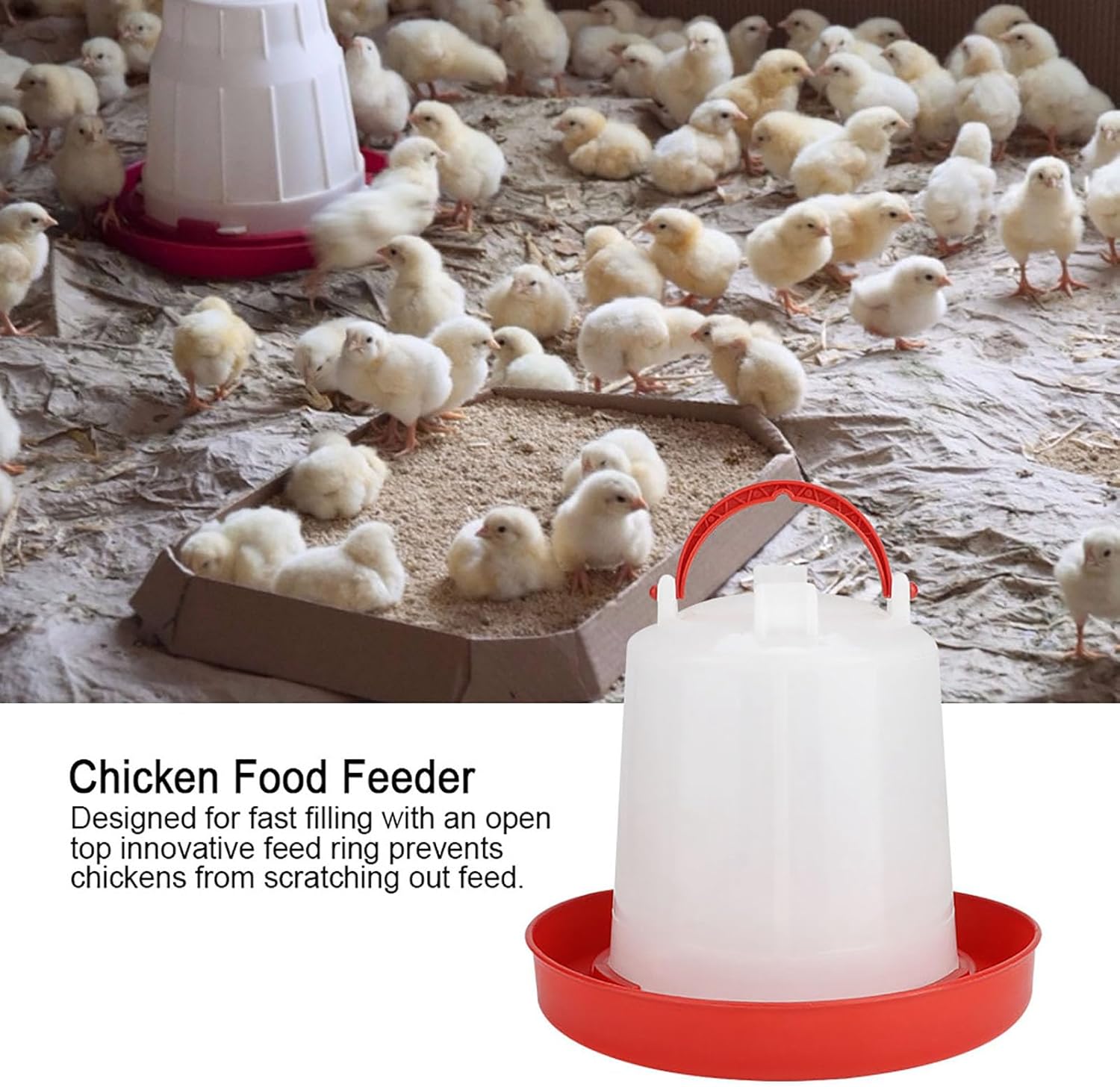 10pcs Chicken Waterer,Chicken Starter Kit,Chicken Feeder,Automatic Poultry Hen Drinker Waterer Food Feeder Water Bucket Farming Equipment(5L)
