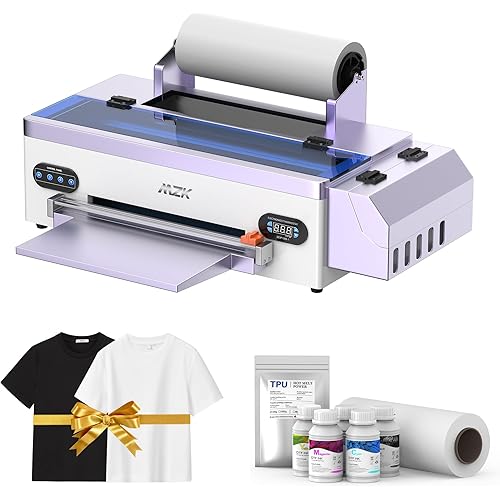 MZK A3 DTF Printer Machine with Roll,High-Speed Print,13”Max Print Width,Ink Anti-Clog Design,One-Touch Automatic Cleaning System,2880DPI,Multi-Material Compatible,Gift Ink 2 Year