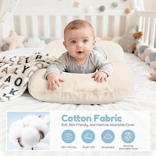 Miniatura 3 de Tumbona y nido para bebés de 0 a 24 meses, cama supervisada de algodón transpirable para jugar y relajarse en casa o viajes, regalo de baby shower