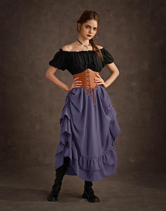 Attitude Corsets Attitude Corsets - Gothic skirt long Rok - Zwart | Att