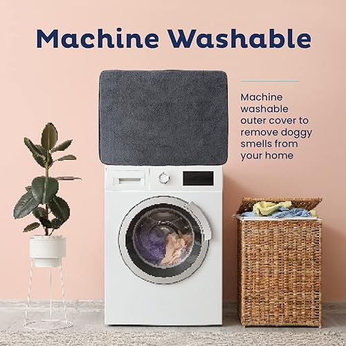 Miniatura 4 de Snuggle-Pedic Cama para perros de espuma viscoelástica, camas de felpa impermeables para mascotas con cubierta interior y exterior extraíble, parte