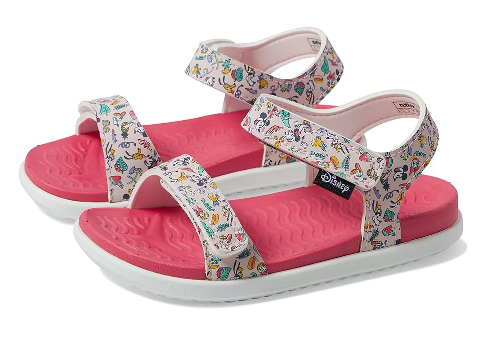 Native Shoes Kids Charley Print (Toddler) (Sugar Pink/Shell White/Mickey Spring Break All Over Print 1) Kid's Shoes INTERNATIONAL SHIPPING