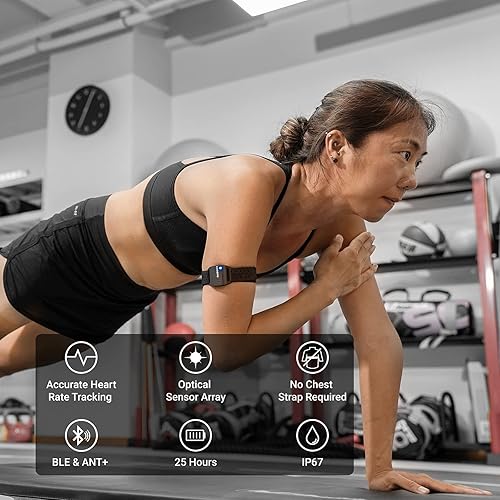 Miniatura 5 de COOSPO - Monitor de frecuencia cardíaca, Bluetooth ANT+ HR sensor óptico para deporte, doble banda recargable IP67 HRM, compatible con Peloton,