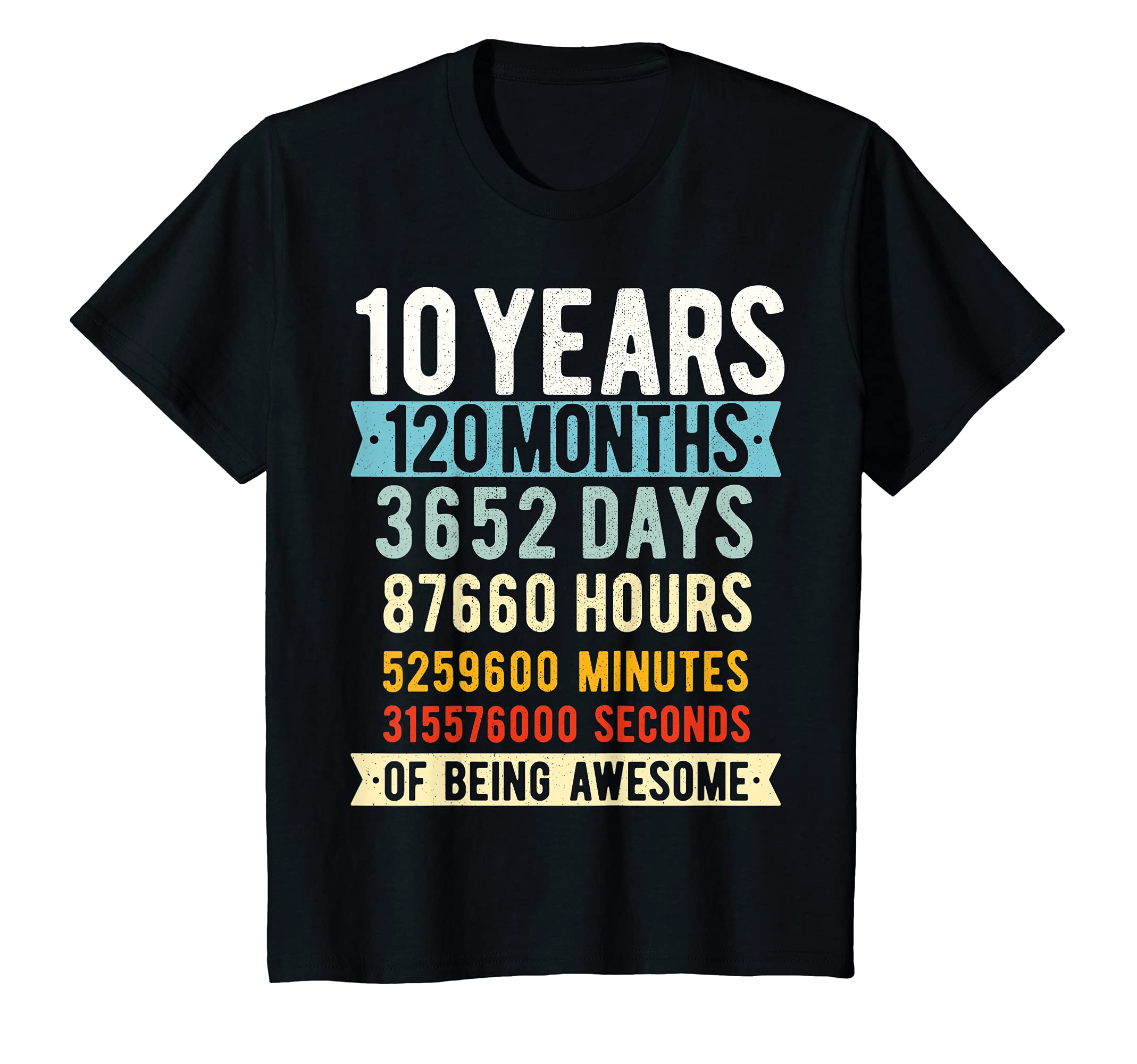 10 Years Old 10th Birthday Vintage RetroYouth 10th Birthday 10 Years Old Vintage Retro 120 Months T-Shirt