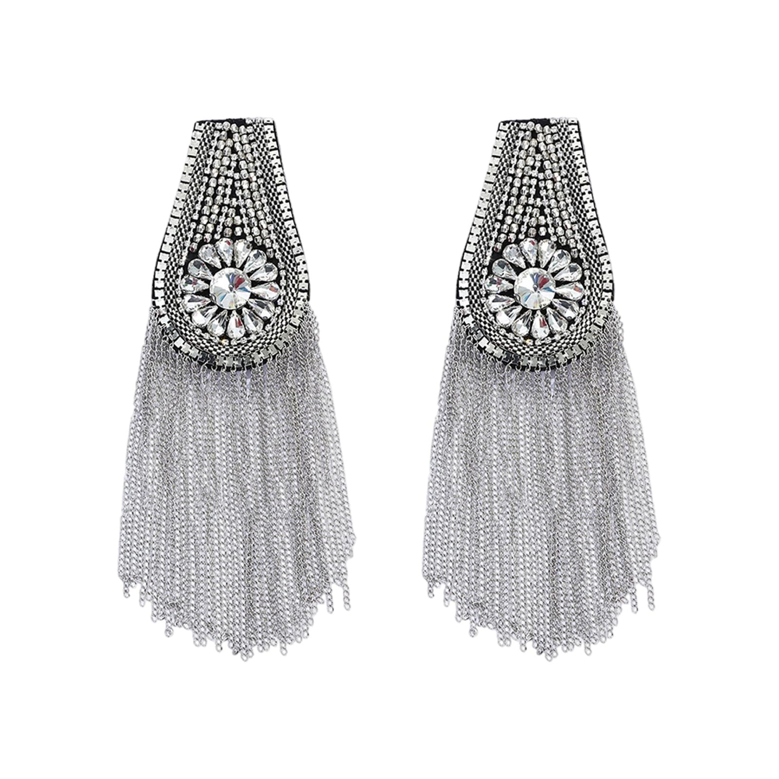 Épaulette rétro en strass et franges d'un éclat remarquable pour costume