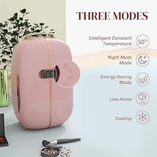 Miniatura 4 de HOMCOM Refrigerador portátil para el cuidado de la piel con pantalla LED, mini refrigerador de 12L para belleza, maquillaje y cosméticos,