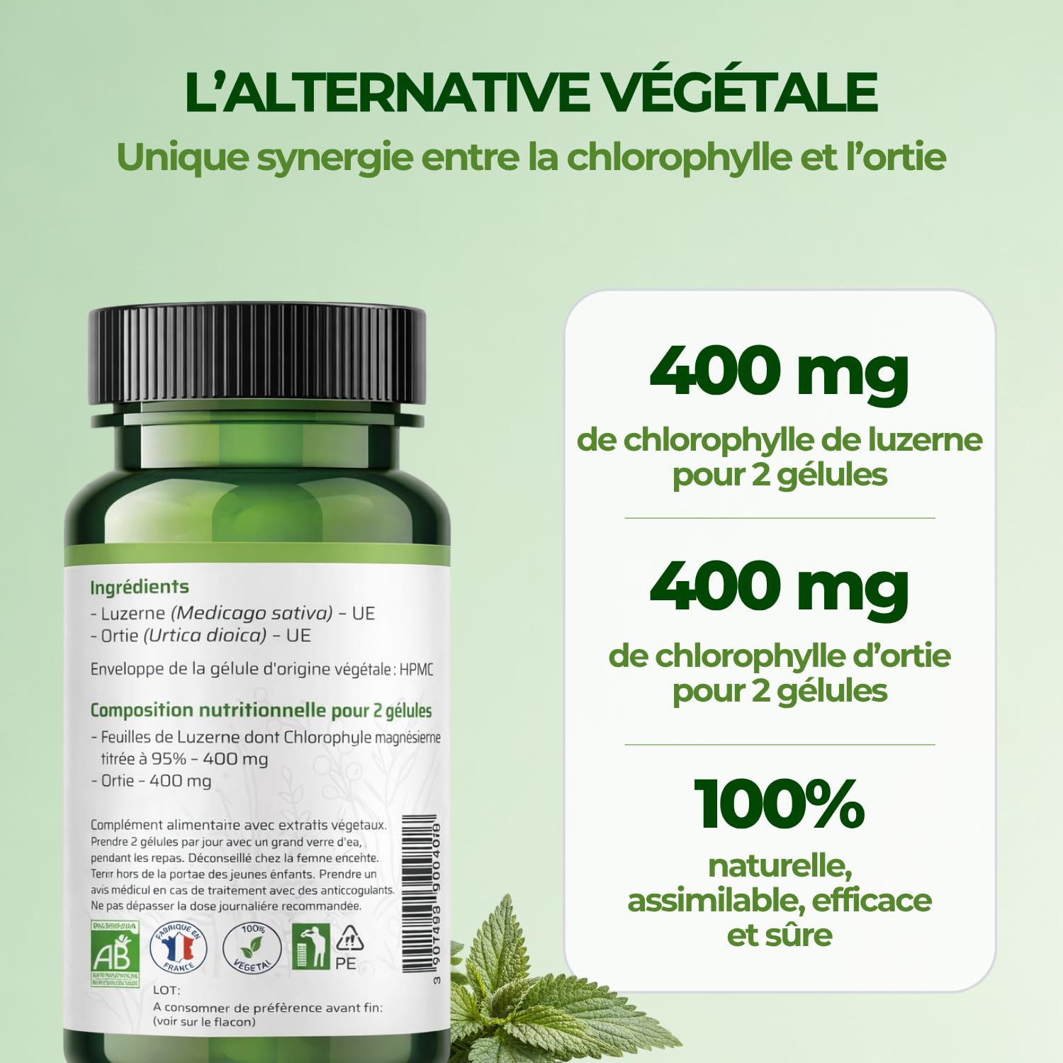 Biophénix - Chlorophylle Magnésienne 60 Gélules - Detox - Protection des Fonctions Digestives, Hépatiques et Rénales - 100% Naturel à Base de Végétaux - Fabriqué en France - 2 Gélules/Jour
