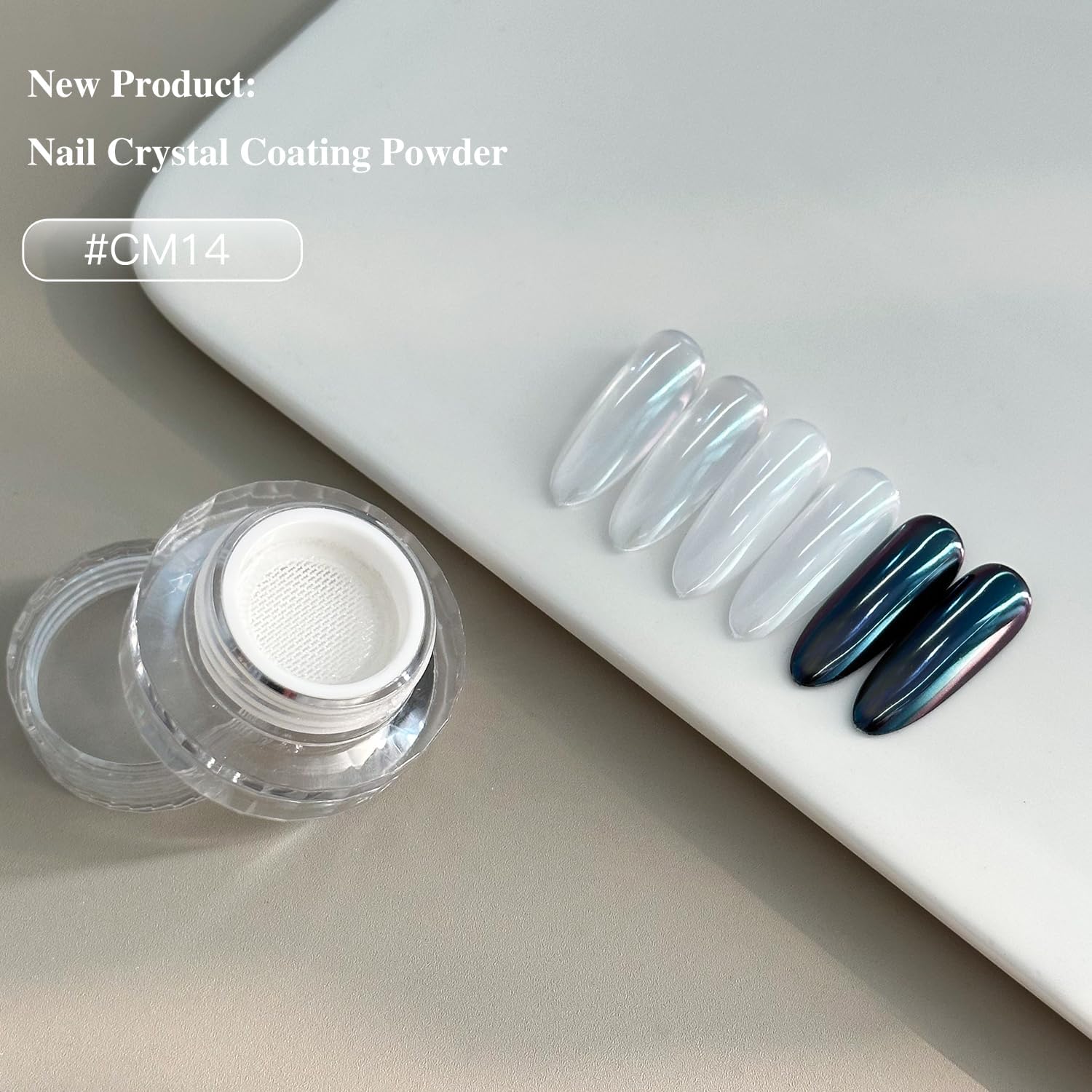 0.5g Blue Purple Color Shift Chrome Nail Powder Mirror Effect Pigment, Pearlescent Mermaid Shimmer Glitter Nail Art Decoration -CM14