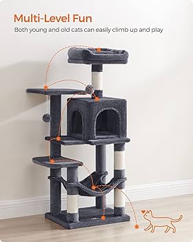 Amazon.com : Feandrea Cat Tree, 44.1-Inch Cat Tower for