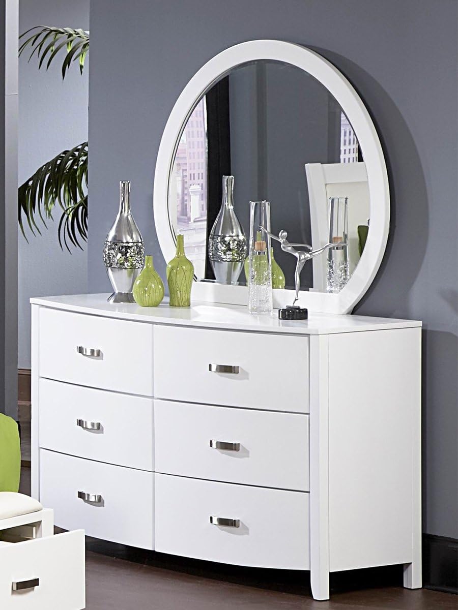 Home Elegance Lyric Dresser & Mirror by in White
