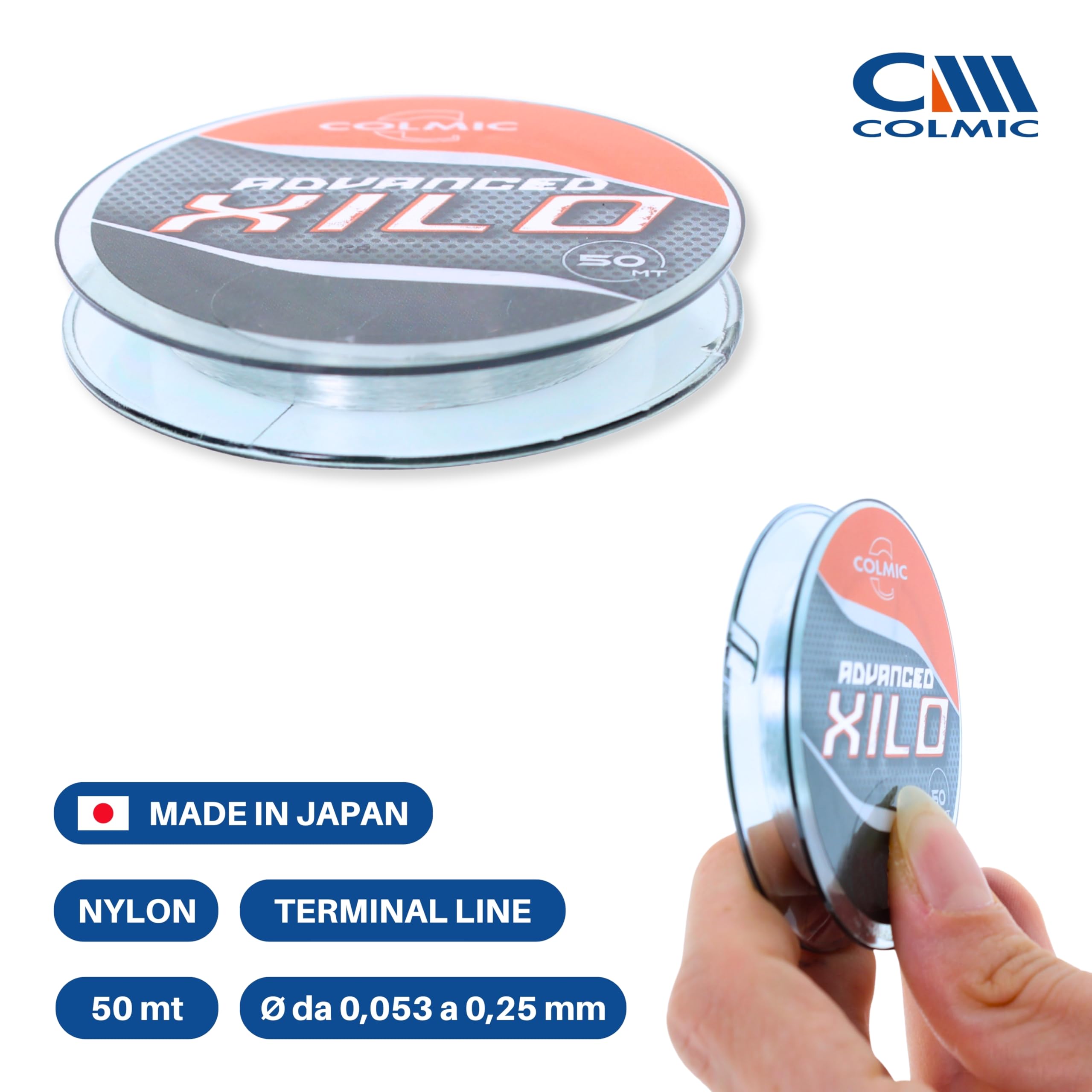 XILO ADVANCED Fil terminal en nylon 50 m – Micrométrique sans mémoire, haute précision au laser, charge de rupture royale certifiée, spéciale pour finales techniques – Fabriqué au Japon