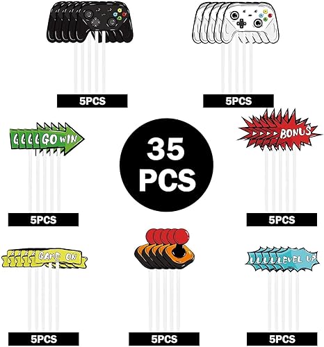Miniatura 6 de WERNNSAI 35 piezas de decoración para tartas de videojuegos  Decoración de pastel de videojuegos para niños, decoración de tartas para niños,