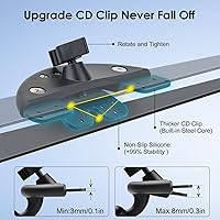 Vista 3 de EEEKit 2 in 1 CD Slot Tablet Car Mount, Universal 360° Rotation CD Player Car Phone Holder for 4-11in Devices, Black