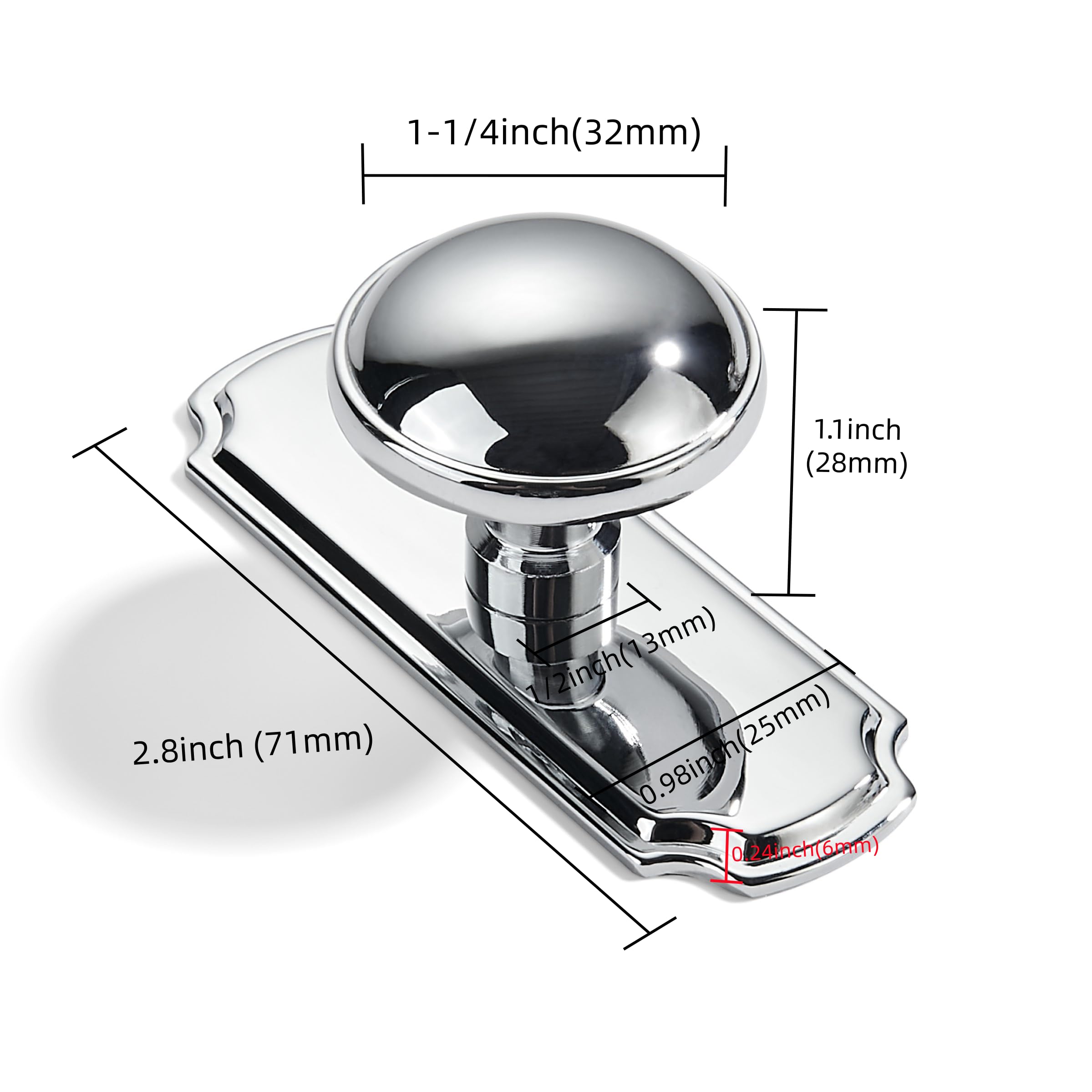 KHTUMEWARE-KH270 Round Knob, Polished Nickel, 1-1/4 in (32 mm), 2-Pack in Polished Nickel — KHTUMEWARE
