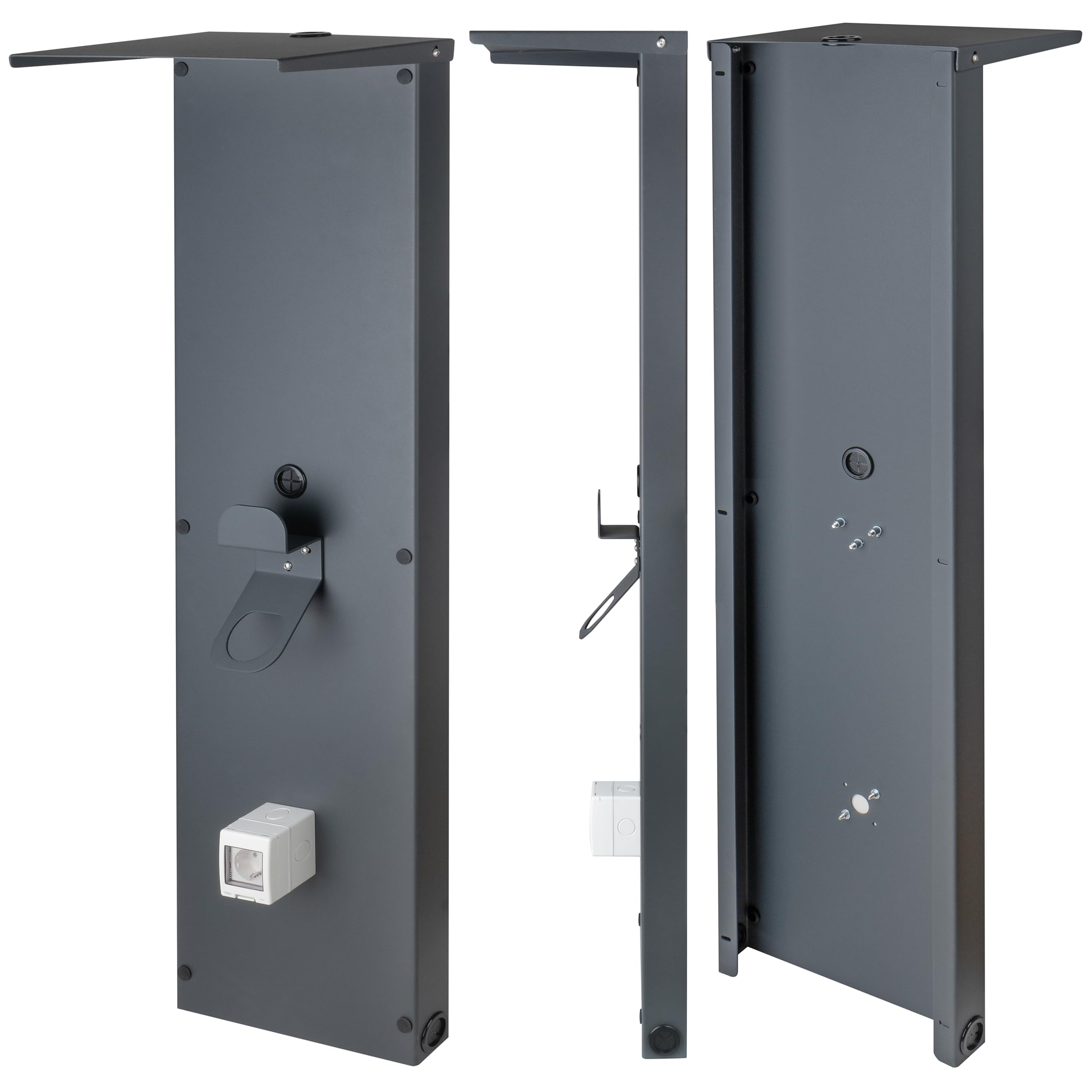 Colonna Universale Wallbox in Alluminio per Installazione Stabile della Stazione di Ricarica e Postazione di Ricarica Organizzata per Veicoli Elettrici Piastra per Facciata per Wallbox