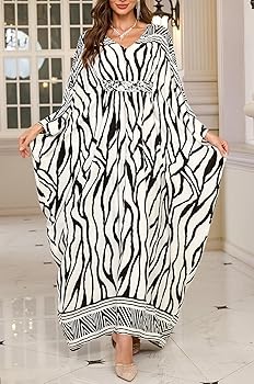 LikeJump Women's Long Floral Kimono Dressing Gown Beach
