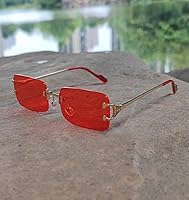 Vista 6 de Lentes de sol sin montura para hombres y mujeres, sin marco, sin marco, con lentes tintados, lentes de sol