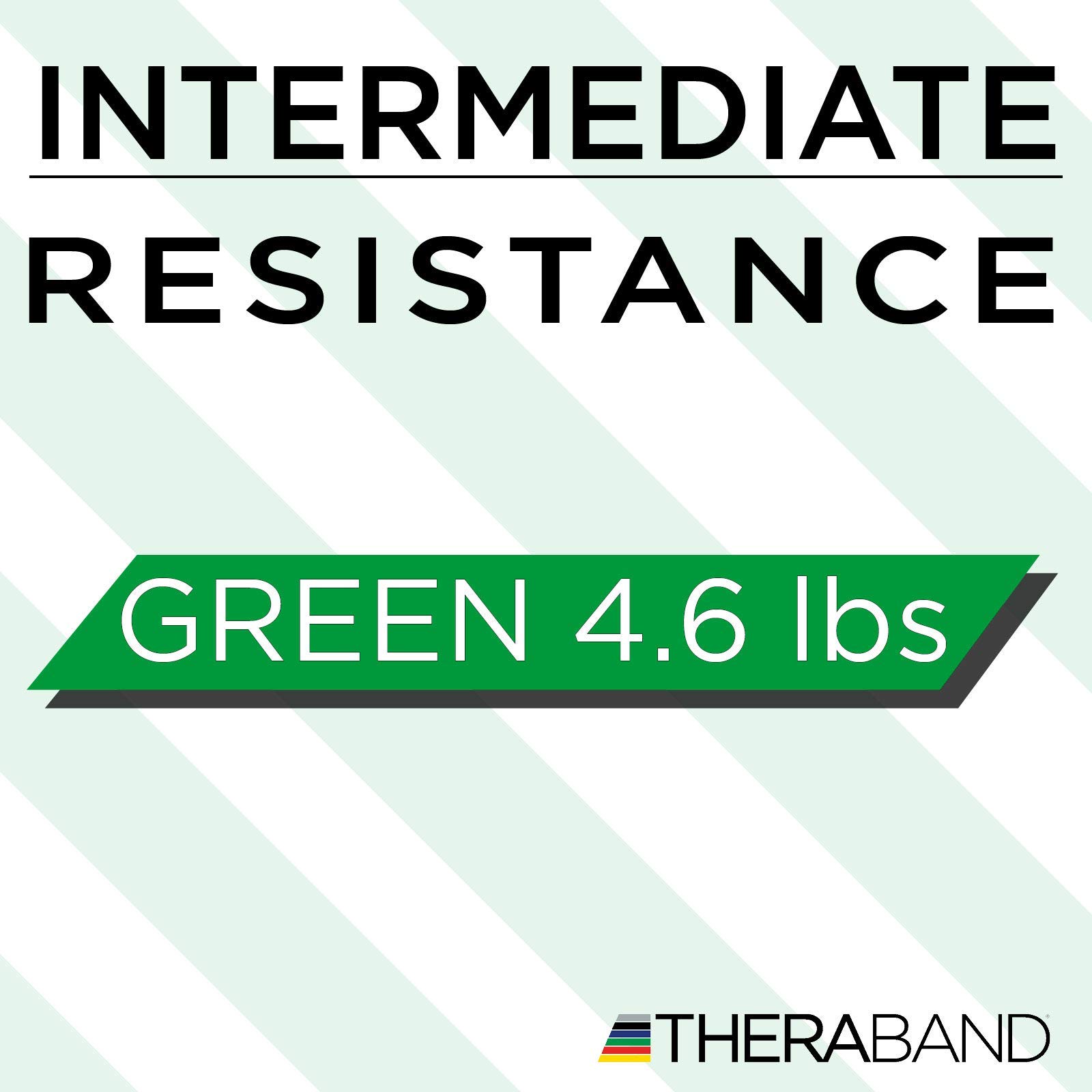THERABAND Banda de Resistencia, Banda de látex Profesional para Pilates, Crossfit, Yoga, Estiramiento, Terapia física, Entrenamiento de Fuerza sin Pesas, 45,5 cm, Verde, Pesado, Nivel intermedio 1