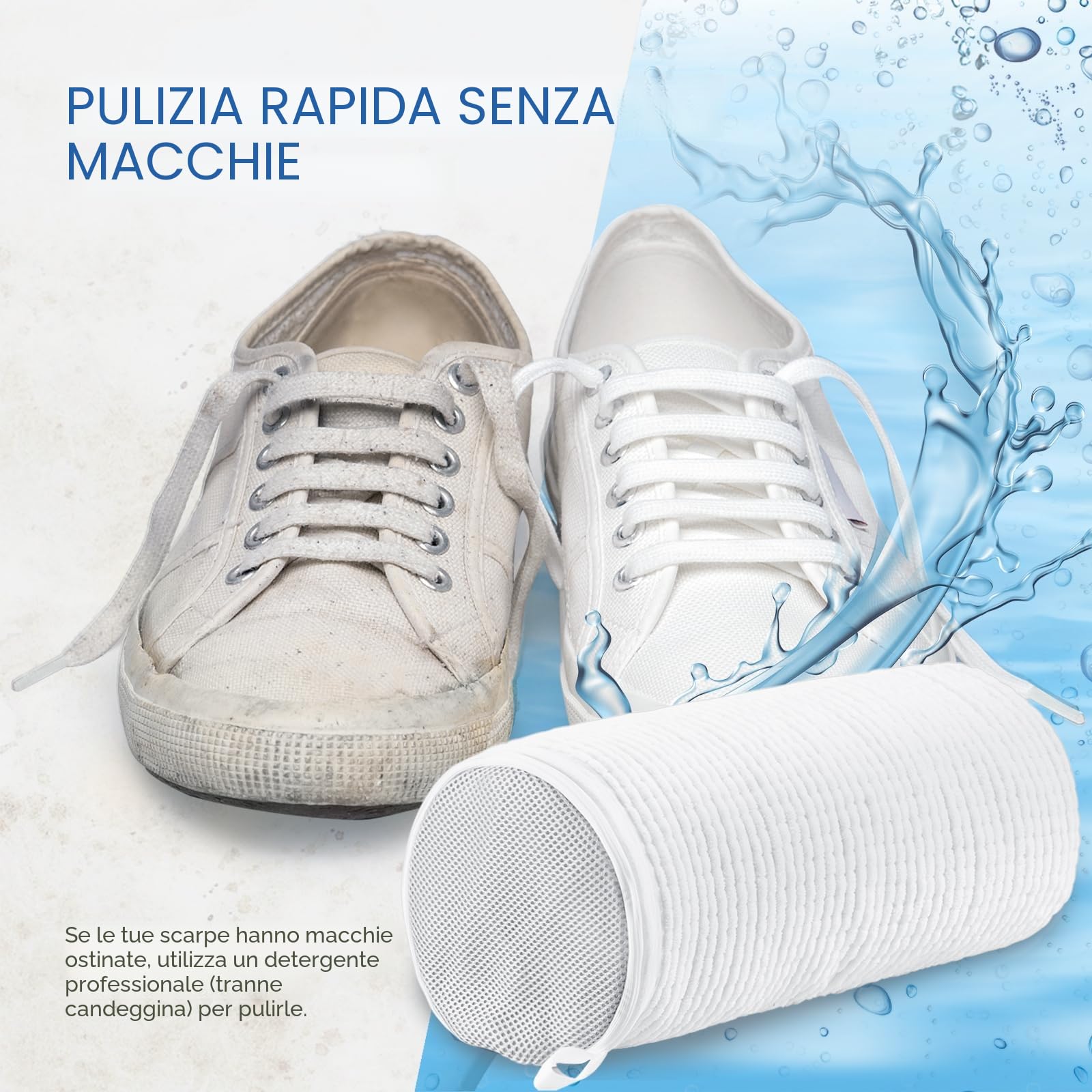Teletrogy 2 Sacchetti per Scarpe Lavanderia con Tendiscarpe Regolabili, Sacchetto Scarpe con Cerniera Nascosta, Riutilizzabile e Anti-deformazione Bianca