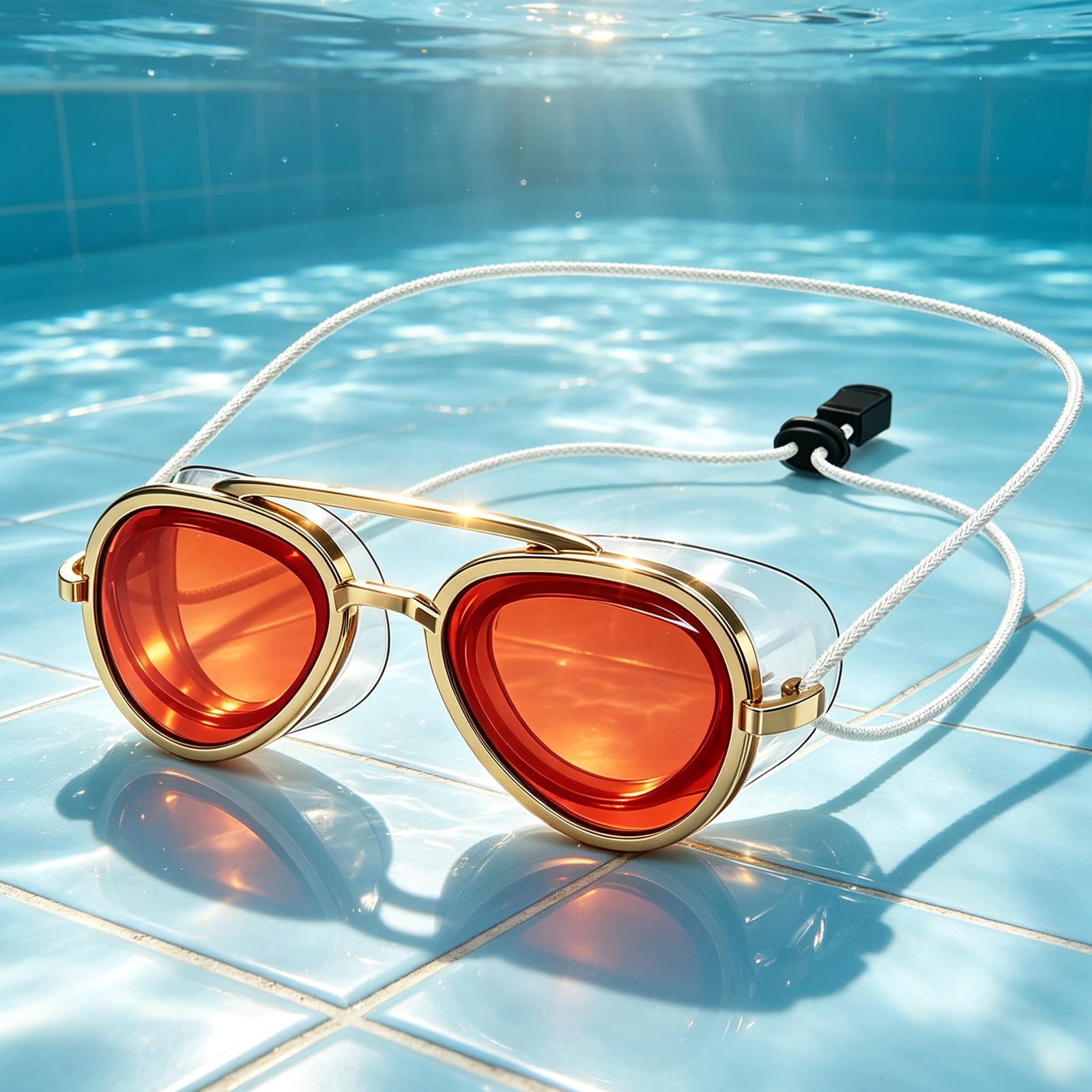 Anti-Fog UV Protection Swim Goggles with Adjustable Silicone Strap，Orange