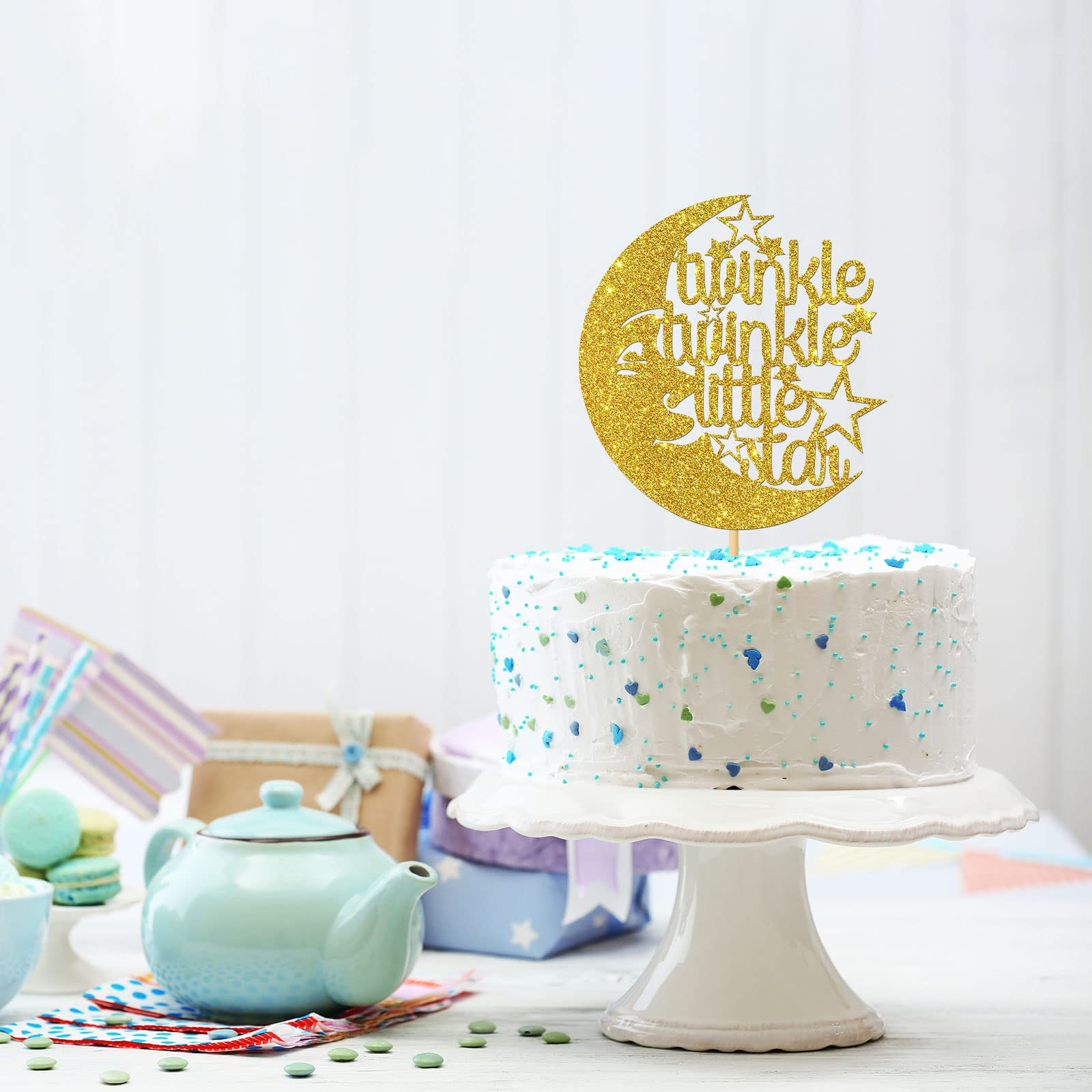 Snapklik.com : Twinkle Twinkle Little Star Cake Topper Gold Glitter ...