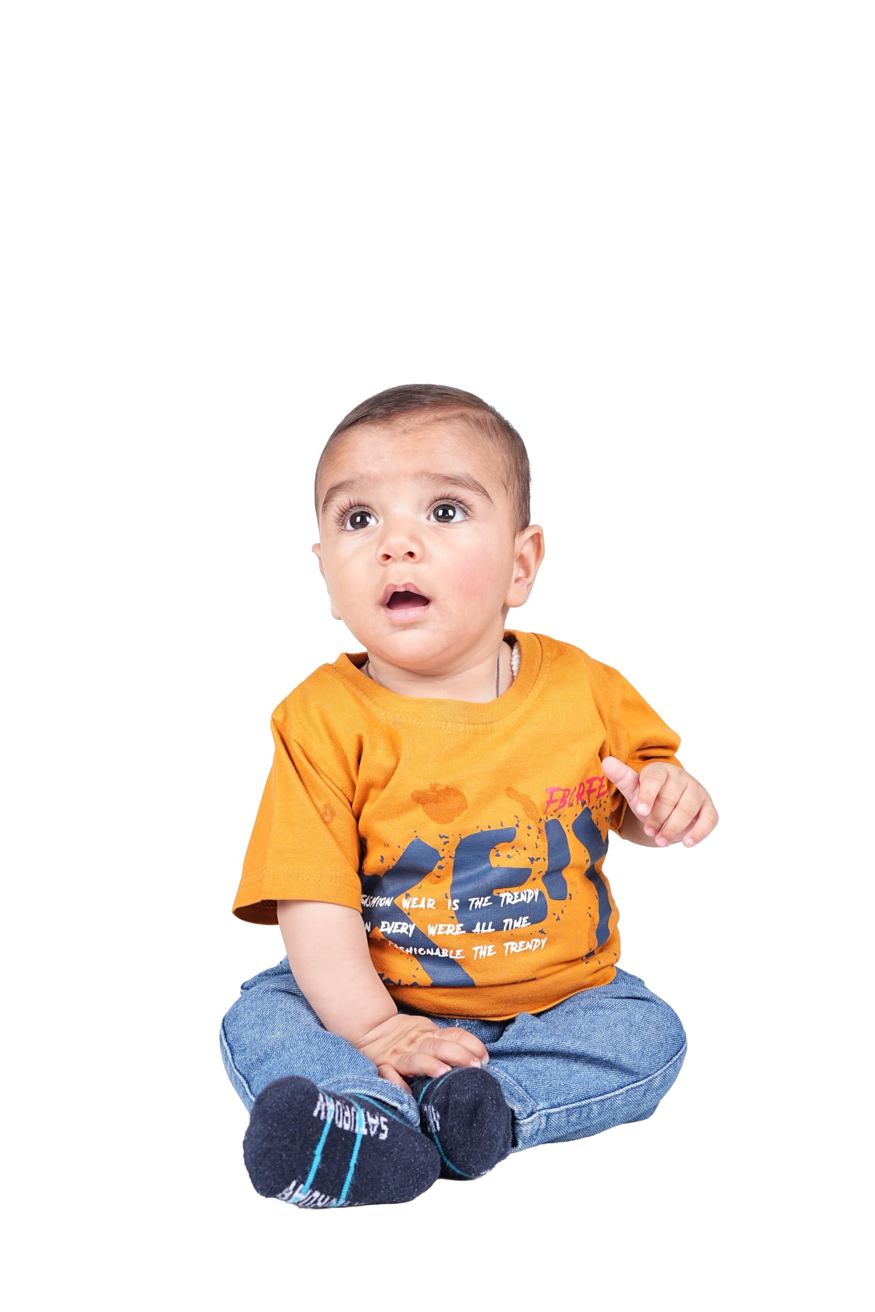 Baby Boys Cotton Printed T-Shirt Casual Regular Fit Polo Neck (6-12 Months)-image-10