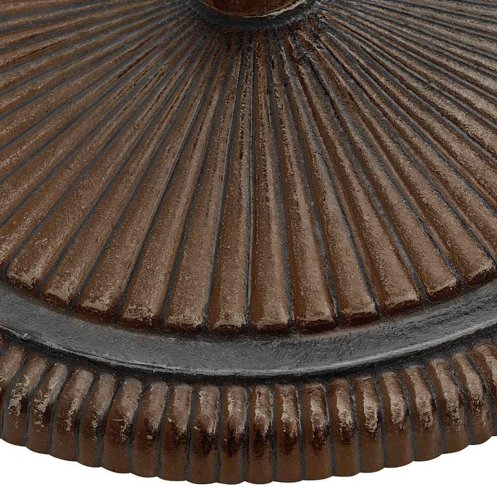 vidaXL 23.9lb Round Umbrella Base for Outdoor, Deck, Patio Parasol Base for 1.4"/1.5"/1.9" Pole Sizes, Heavy-Duty Cast Iron, Classic Design, Ø17.7"x11.8" Black and Bronze