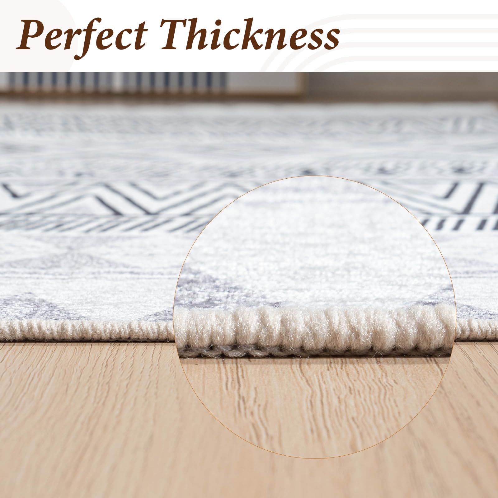 Vamcheer Tappeto Salotto Pelo Corto - Tappeti Moderni Camera da Letto Grandi Dimensioni,Tappeto Cucina Antiscivolo Lavabile,Tappeto esterno Palestra,Ufficio,Corridoio,120X170 Nero/Grigio