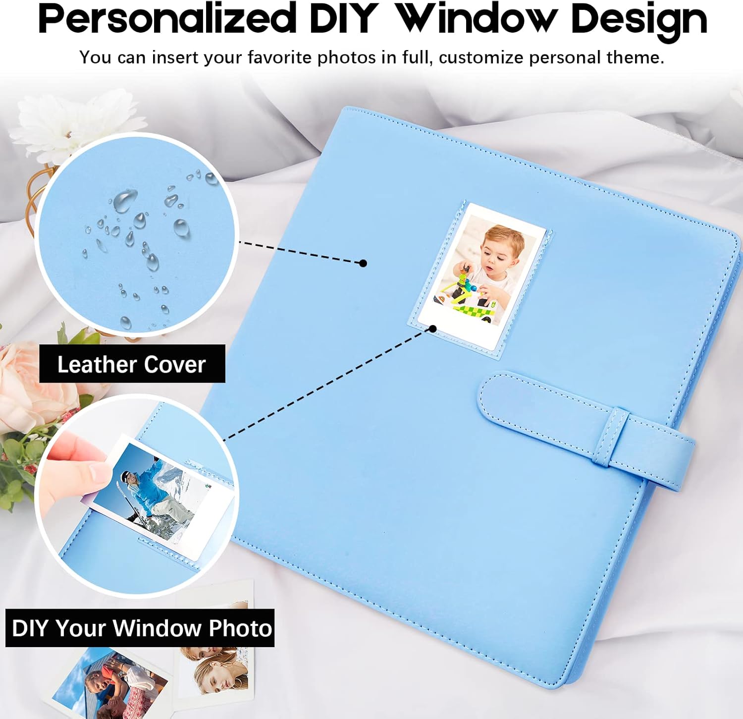 Veicevol 640 Pockets Photo Album for Fujifilm Instax Mini Camera, Leather Cover, Photo Album for Instax Mini 12 11 9 40 90 8 7 Evo LiPlay Instant Camera, 2packs